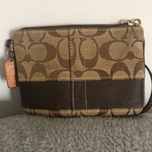 Brown coach wristlet